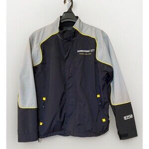 Bombardier ATV Riding Follow No One Jacket Sz L Fleece Lined RPM BRP Black Gray